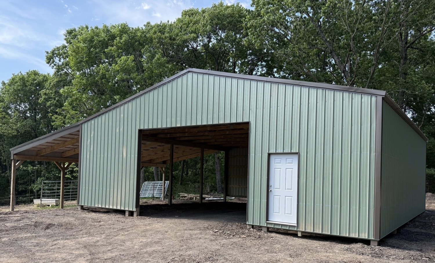 Sage green barn