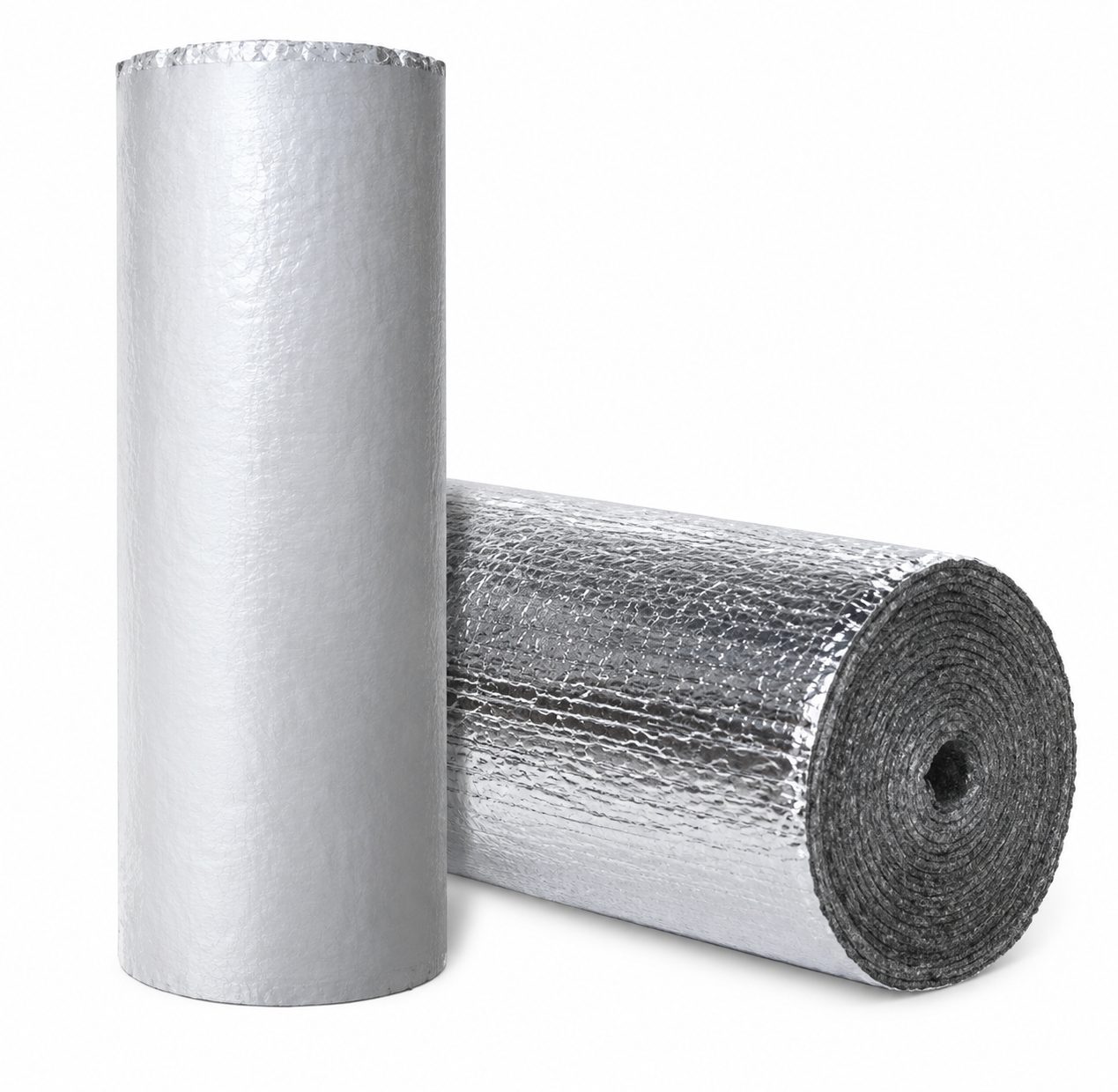 Rolls of foil-backed insulating wrap